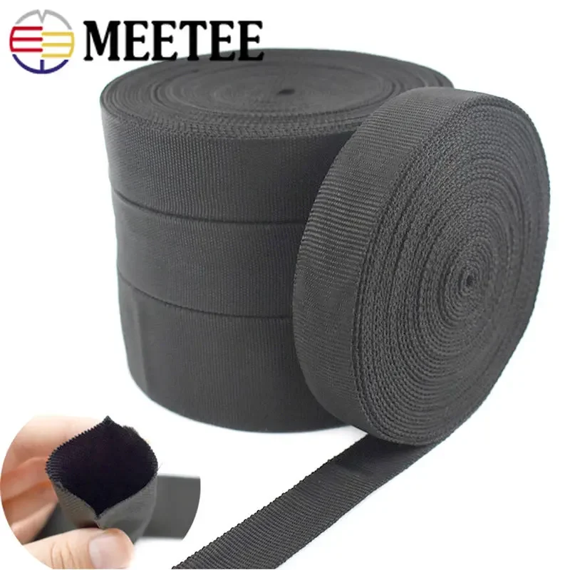 5M 1.6mm Thick Black Webbing Tapes for Bag 20-50mm Knapsack Strap Bias Binding Garment Decoration Ribbons DIY Sewing Accessories