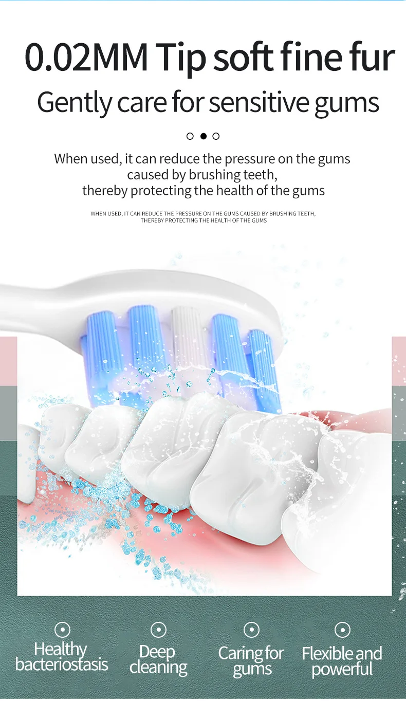 Intelligent Electric Toothbrush for Adult Acoustic Vibration Teeth Whitening USB Charging Waterproof 6 Modes Oral Gum Care 4