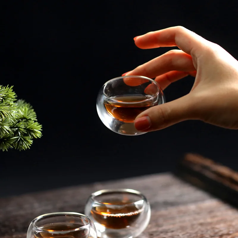 High Borosilicate Heat Resisting Glass Double Wall Tea Cup Vaso Xicara Verre espresso Kungfu Teacup Glasses Coffee Drinkware