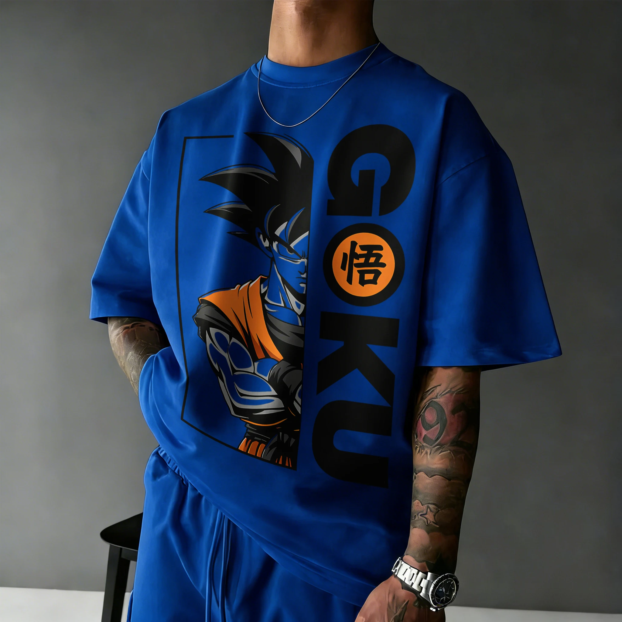 2026 Neues Sommer-T-Shirt zum 40. Jubiläum von Dragon Ball mit Wukong-Aufdruck, 100% Baumwolle, Anime-Print, Übergröße, Lässige Streetwear, Unisex, Y2k – Detail 12