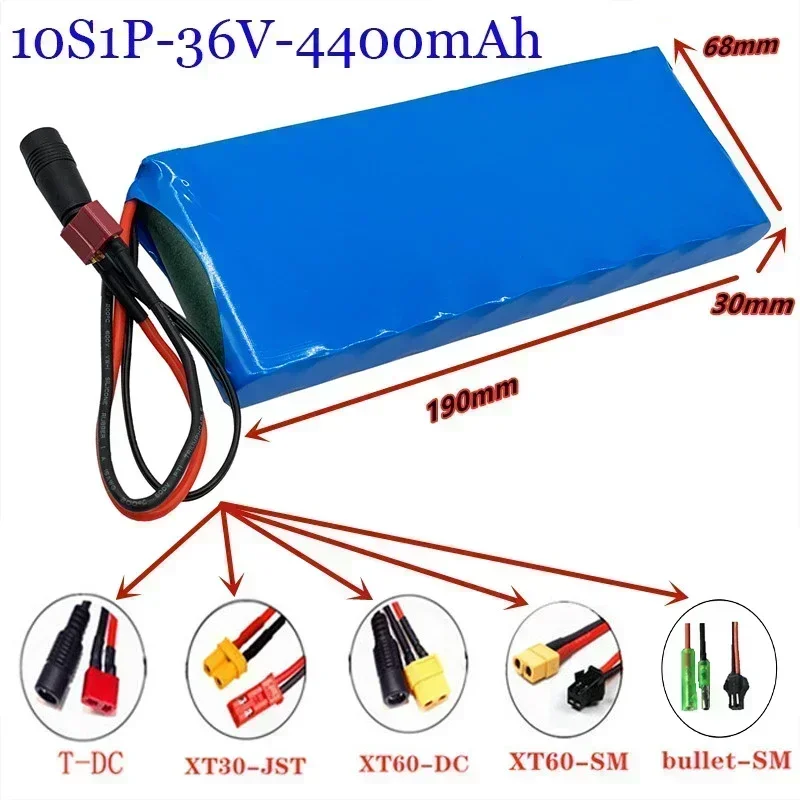 

New 36V battery 10S1P 4.4Ah 36V 4400mAh 18650 lithium ion battery pack ebike electric car bicycle scooter belt 20A BMS 250-500W