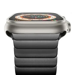 Sleek Titanium Color Stainless Steel Bracelet - Series 11 - 42mm (Black)