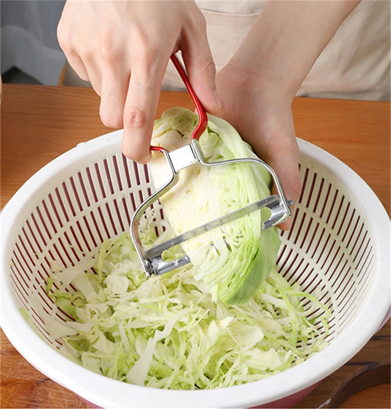 Description Picture 5 of itemWide Mouth Stainless Steel Cabbage Grater with Silicone Handle Vegetable Potato Shredder Peeler Slicer Cutter Kitchen Gadgets