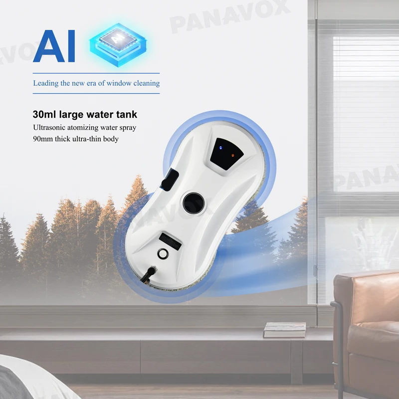PuRuiKai Atomizing Ultra Thin Robot Vacuum Cleaner Window Cleaning Robot Window Cleaner Electric Glass Remote Control for Home 2