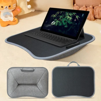 Scrivania per laptop con cuscino morbido, scrivania per laptop multifunzionale, vassoio imbottito per giochi di lavoro