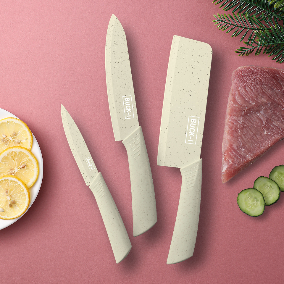 3PCS/Set Kitchen Knife,Stainless Steel Thin Blade Lightweight Slicing Knife, PP Handle Chef Knife, Household Fruit Knife ﻿