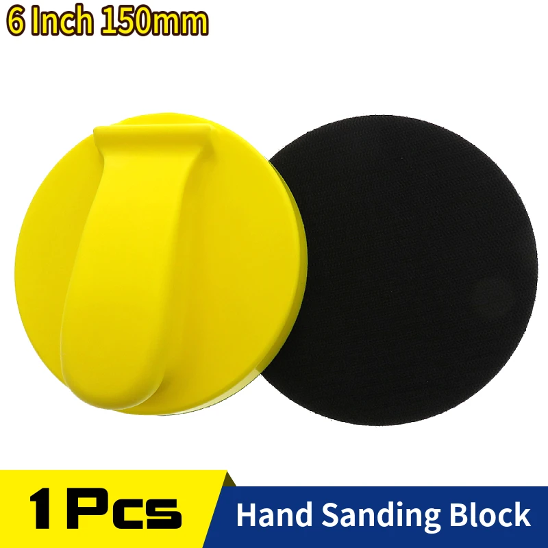 

6Inch Hook and Loop Hand Sanding Block Backing Plate 150mm for Sanders and Polishers Wood Furniture Restoration Home Art Crafts