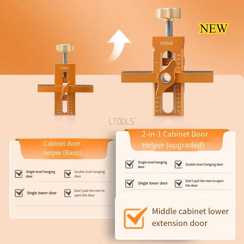 2-in-1 Woodworking Cabinet Door Installation & Positioning Jig