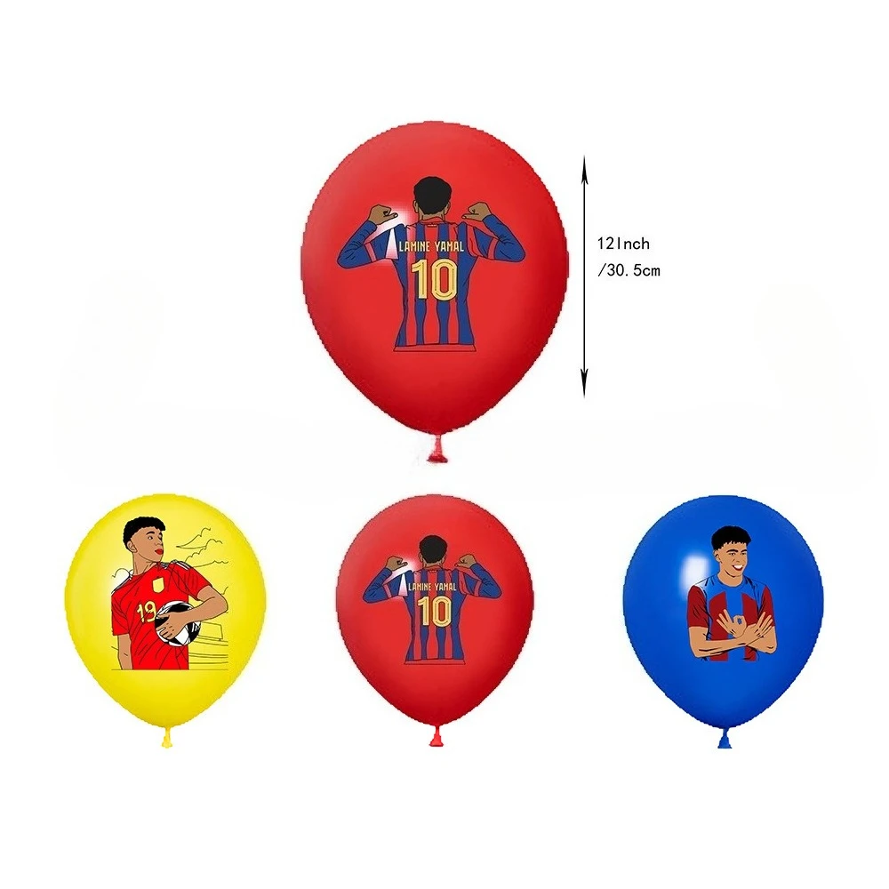 Yamal Football Star Birthday Party Decoration Fans Banner Balloon Cake Topper Soccer Holiday DIY Decor