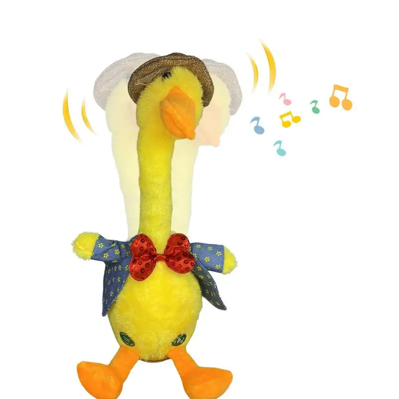 Yellow Duck Stuffed Musical Toys Stuffed Talking Toy Talking Stuffed Animal Interactive Musical Toys Soft Sensory Learning diy creative cartoon animal 3d eva foam sticker puzzle 20 styles handmade early learning educational toys for children kids gift