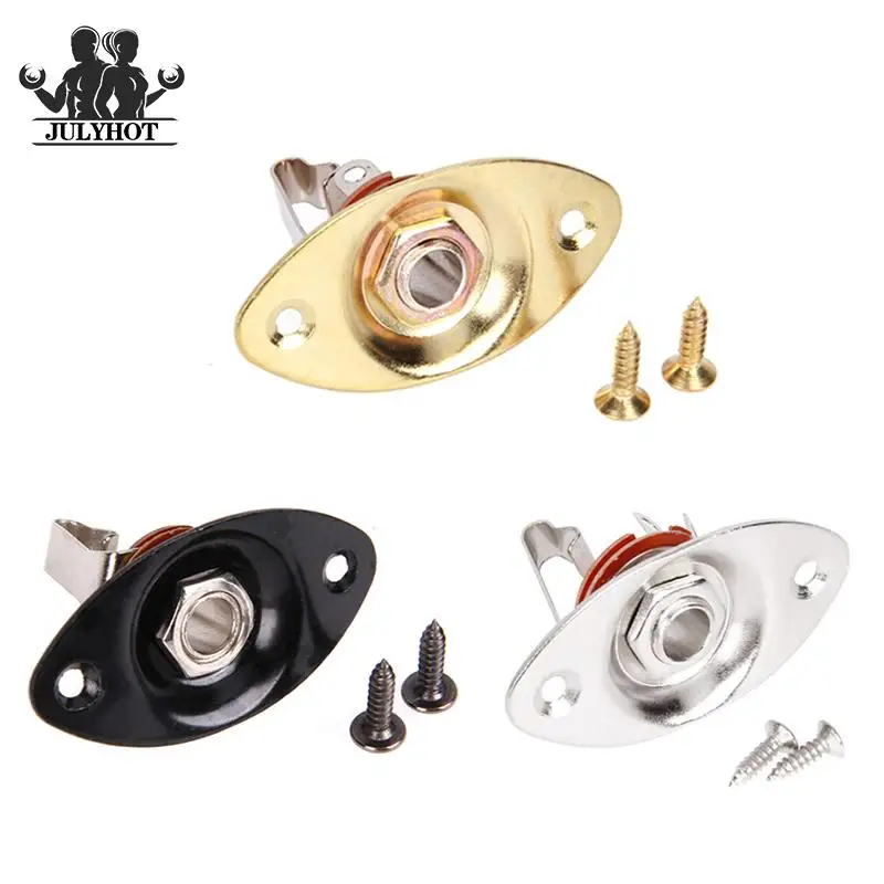 Electric Guitar Pickup Jack Oval 6.35mm Output Input Jack Socket For Bess Guitar Musical Instrument Accessories High Quality