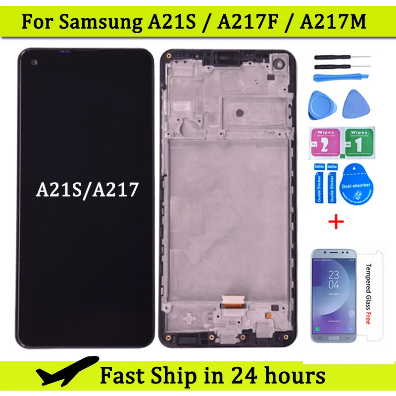 

ЖК-дисплей 6,5 дюйма для Samsung A21s, A217, ЖК-дисплей с рамкой, сенсорный экран, дигитайзер, ЖК-дисплей для Samsung A21s, ЖК-дисплей SM-A217F/DS