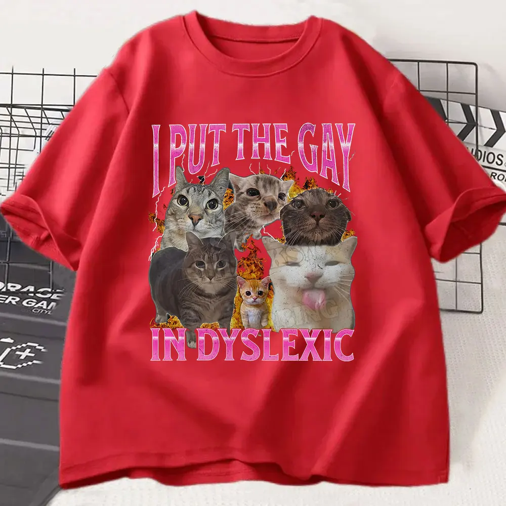 Prideful Cat Meme Vintage Loose Tee - Unisex Cotton Casual T-Shirt