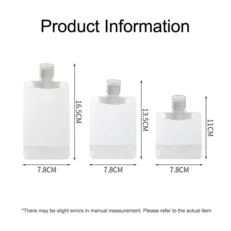 Set of 5 Refillable Travel Cosmetic Bottles and Pouches - Assorted Sizes