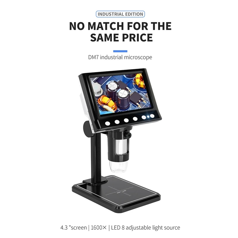 

1Set 4.3 Inch Digital Microscope 960P Video Microscope Fit For Adults Welding With 8 LED