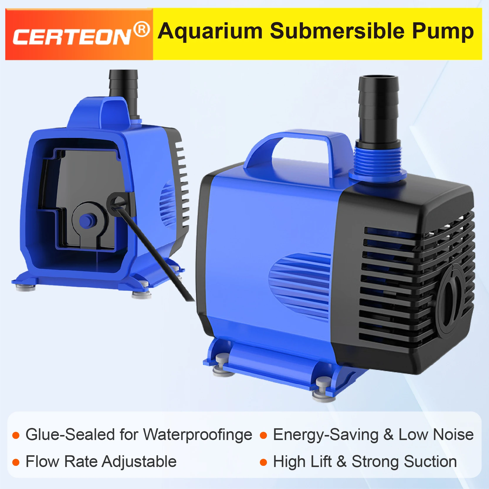 ปั๊มน้ำใต้น้ำสำหรับตู้ปลา 220V 35W 150W เสียงเงียบ ประหยัดพลังงาน ดูดน้ำด้านข้าง เหมาะสำหรับเปลี่ยนน้ำในตู้ปลา 1