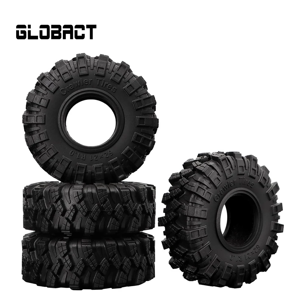 

GLOBACT 1.0'' RC Crawler Soft Sticky Rubber Tires for 1/18 TRX4M 1/24 Axial SCX24 Bronco/JLU CRC/Deadbolt/Gladiator FMS FCX24