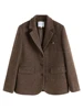 FSLE Retro Classic Style 100% Wool Suit Jacket for Women 2023 Niche Design Winter Commuter Brown Woolen Sets Female 5
