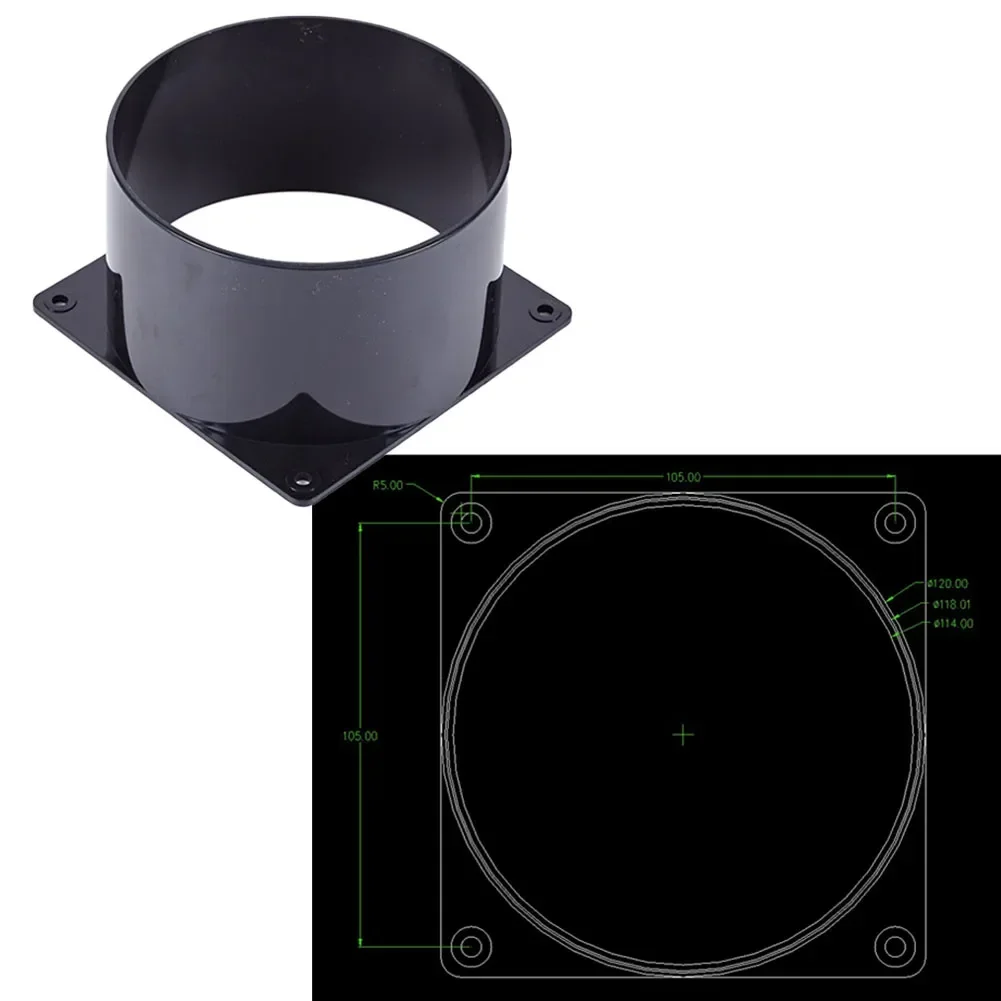 75/100/120MM Fan Miner Duct Cooling Shroud ABS Flange Connector For Ventilation Pipe Air Ducting Connection,duct pipe connector,flange connector