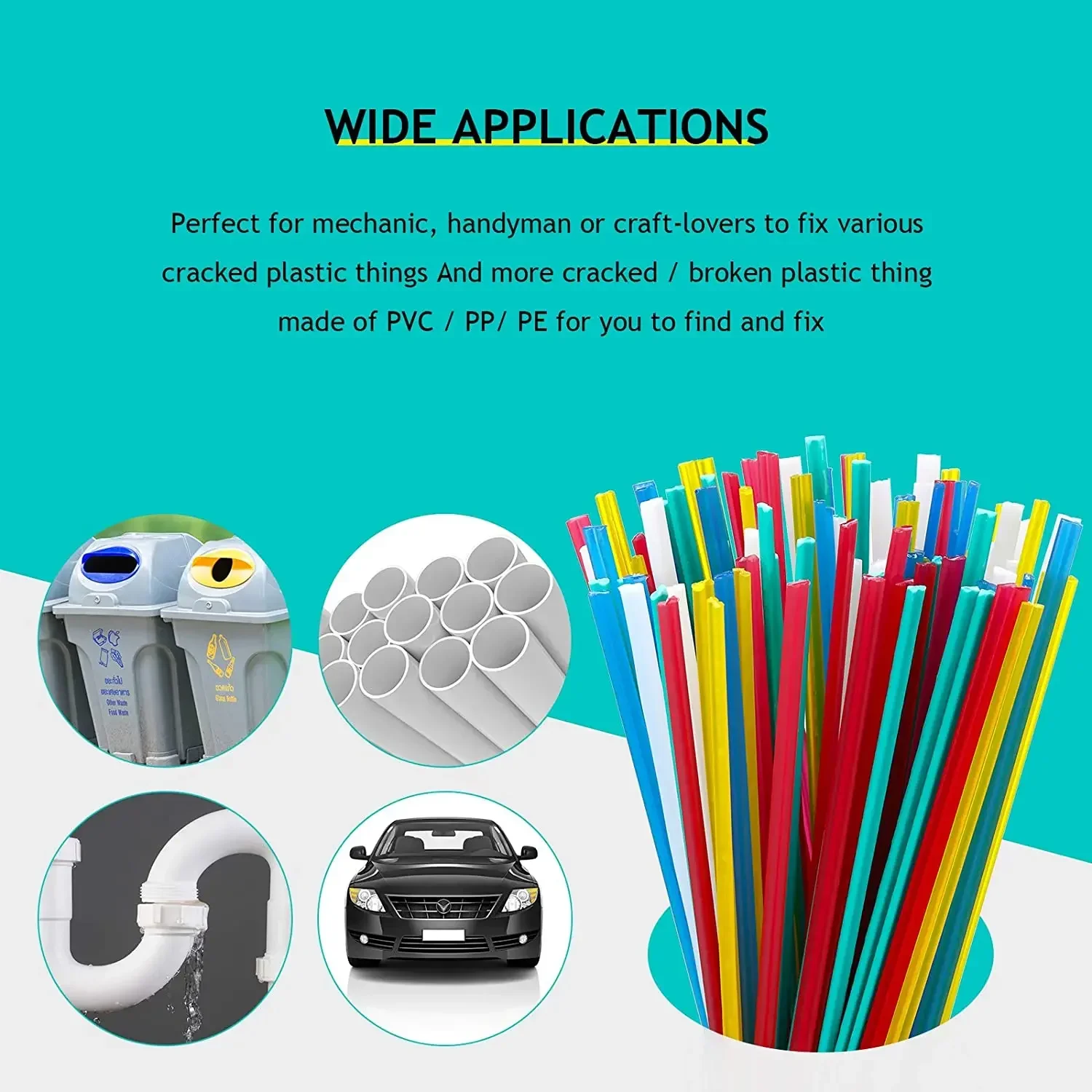 25pcs 50pcs 200mm Plastic Welding Rods ABS/PP/PVC/PE Welding Sticks For Plastic Welder machine Supplies