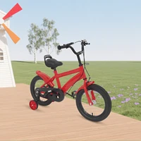 Vélo enfant 14 pouces avec roulettes, selle et guidon réglables, guidon antidérapant, frein à main et sonnette pour les cyclistes débutants 5