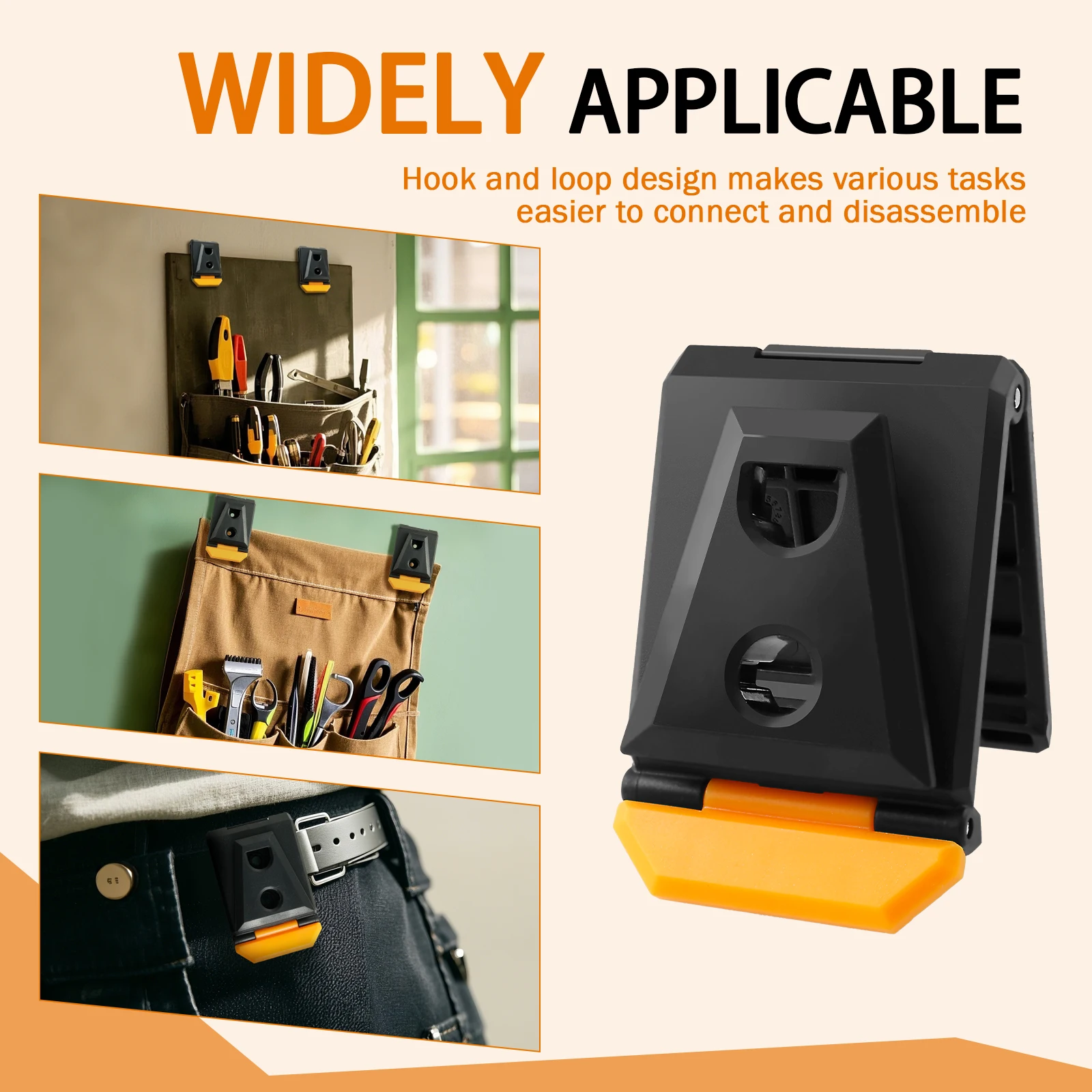 6Pcs Tool Belt Clip ABS Tool Belt Buckle Fast Put On and Release Tape Measuring Clip Stable Waist Pouch Clasp for Tote Bag