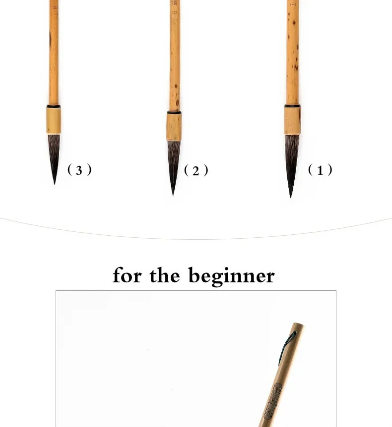 6 stücke Kalligraphie Pinsel Maus Whisker Schreiben Pinsel Traditionelle Kalligraphie Regelmäßige Skript Kaishu Chinesische Malerei Pinsel Stift – Detail 7