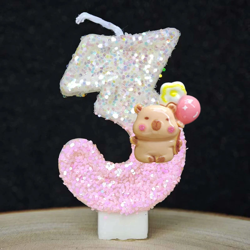 Kawaii Kerze Capybara 0-9 Nummer Geburtstagstorten-Dekoration Kapibala Tortenstecker für Geburtstag – Detail 14