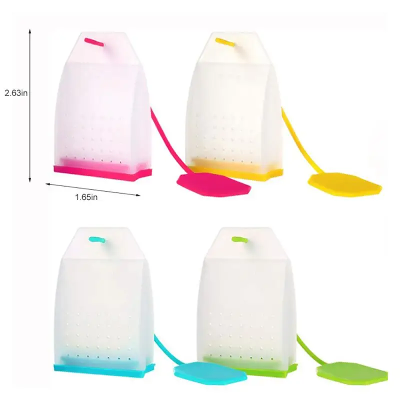 Description Picture 6 of item5Pcs/Set Silicon Tea Strainer Bag Style Tea Infuser Filters With String Filter Bag For Loose Tea Leaves Kitchen Coffee Tea Tools