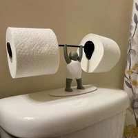 Funny Toilet Paper Shelf 3d Printing Weightlifting Figurine Napkin Rack Home Decor Organizer For Tissue Rolls, Wipes, Towels 1