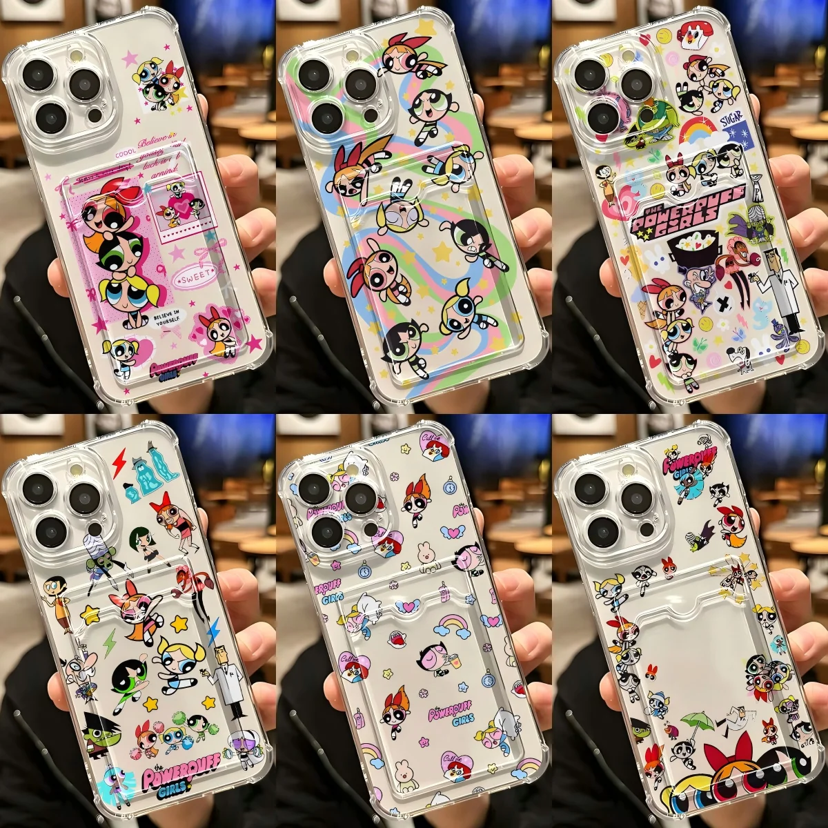 Adorable Powerpuff Girls Card Holder Phone Case