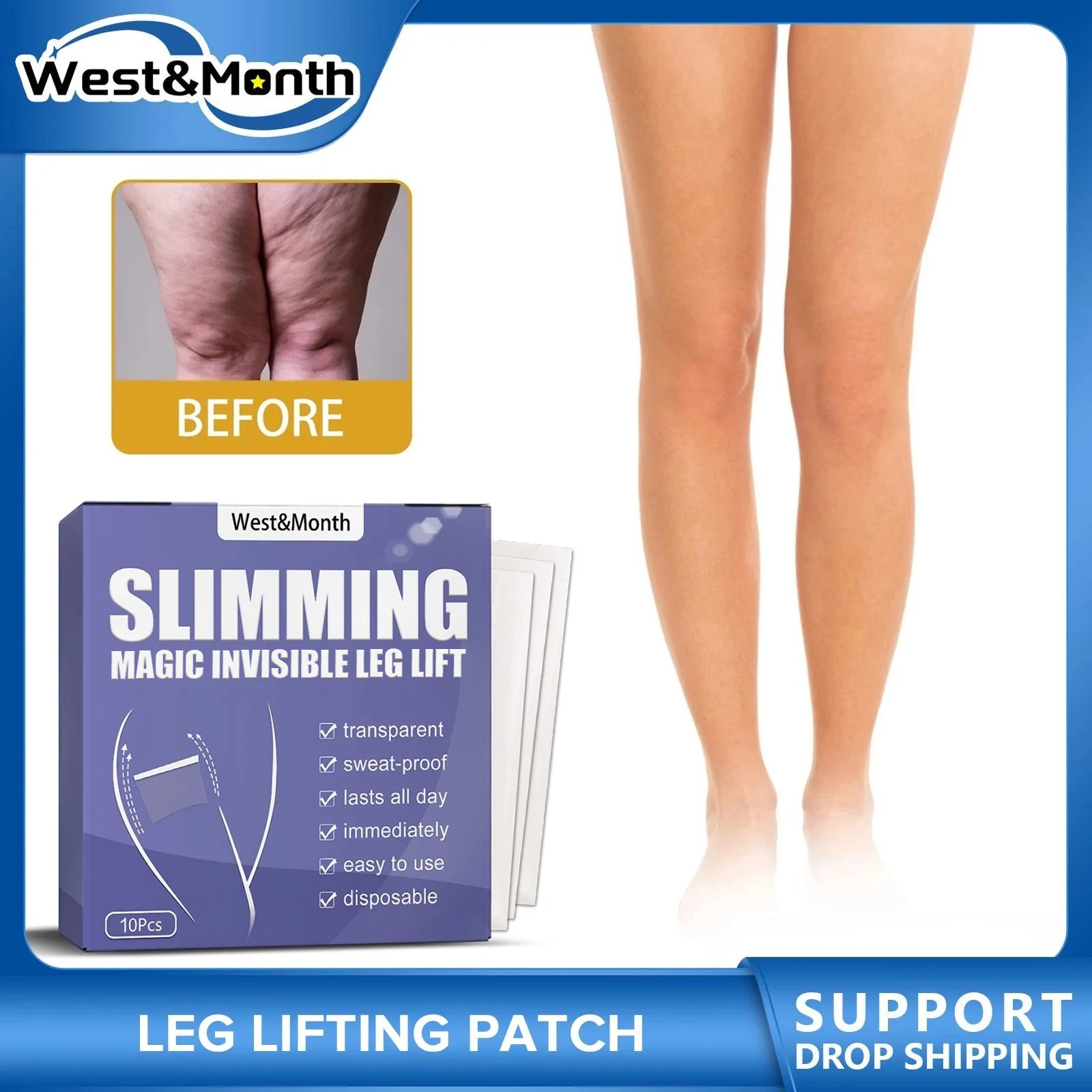 Invisible Leg Lift Stickers Lazy Slimming Tape Thigh Shape Lifting Firming Anti Cellulite Patches Effective Weight Loss Patches