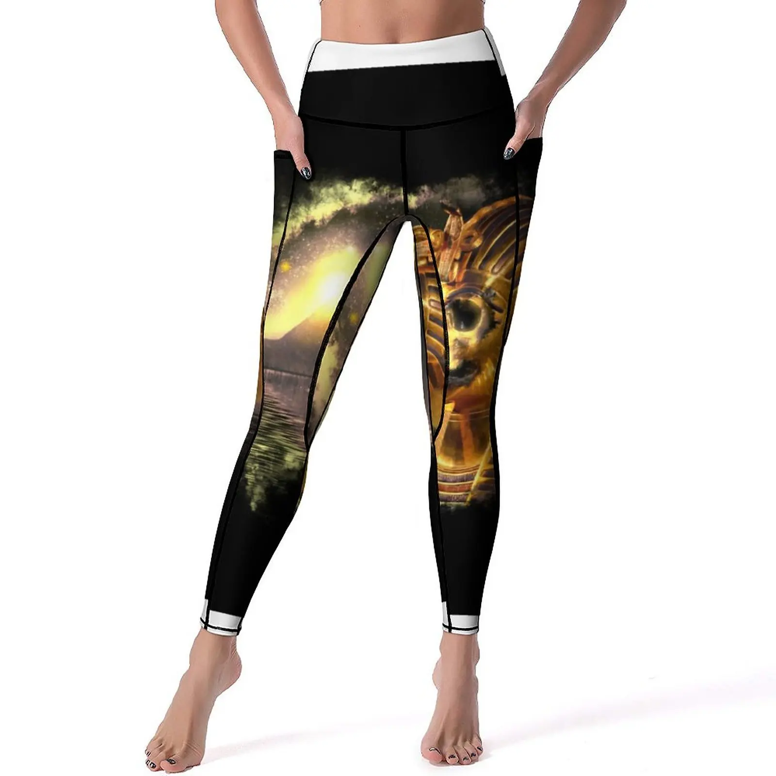 

Mystic Egyptian Pharaoh Leggings Sexy Light Golden River Egypt High Waist Yoga Pants Funny Leggins Female Fitness Sport Legging