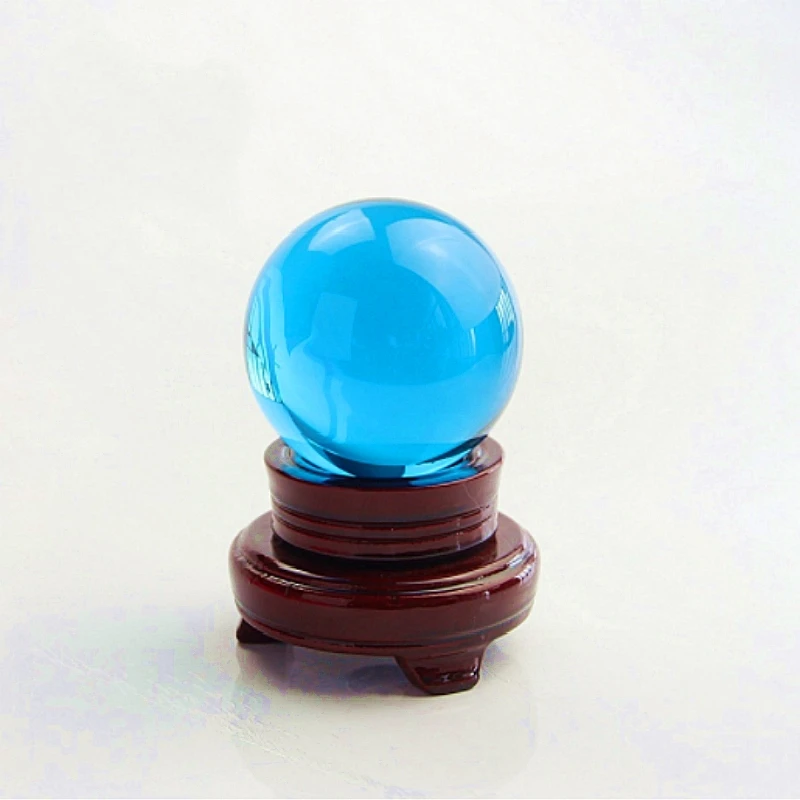 30mm-100mm Aquamarine Crystal Ball Asian Rare Obsidian Sphere Crystal Ball Healing Stone Decor Feng Shui