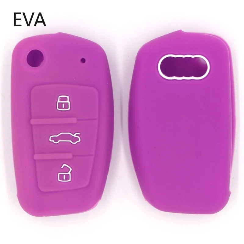 Silicone Car Key Cover for Audi A1 A3 A4 A5 A6 A7 A8 R8 Tt S5 S6 S7 S8 Sq5 Q5 Q7 Rs5 Fold Flip Remote Keychain Case Fob key case key case cover
