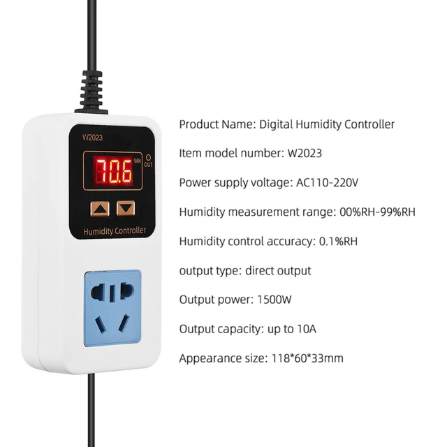 1500W Elektronische Temperatur Feuchtigkeit Controller Steckdose Wand  Wasserdichte Sensor Smart Temperatur Schalter - AliExpress