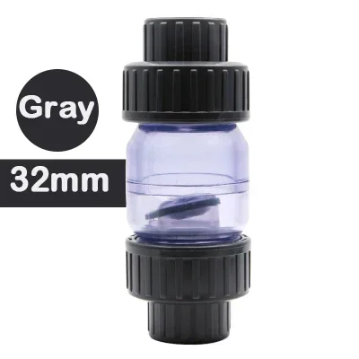 Aquarium Accessories Aquarium Water Replenishing Tool Aquarium Tubing Connectors 25mm 32mm Transparent Check Valve PVC One Way Non Return Valve Pipe Fitting Water Connector For Garden Irrigation Aquarium