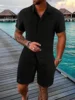 Summer Simple Men's Polo Casual Comfortable Loose Thin Without Hooded Short Sleeve Shorts Fashion Urban Leisure Sports Suit 2