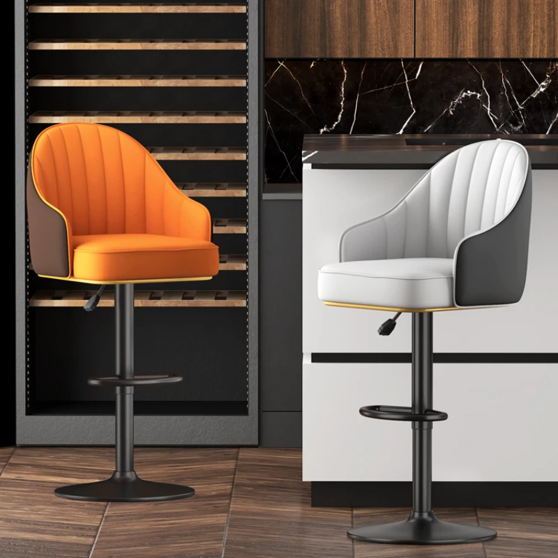 

Rotating Counter Bar Chair Stools Nordic Nordic Modern Island Chair Metal Coffee Sillas Para Sala De Estar Furniture HD50BY