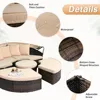 Patio Furniture Outdoor Round Daybed with Retractable Canopy Wicker Rattan Separated Seating Sectional Sofa for Patio Lawn 5