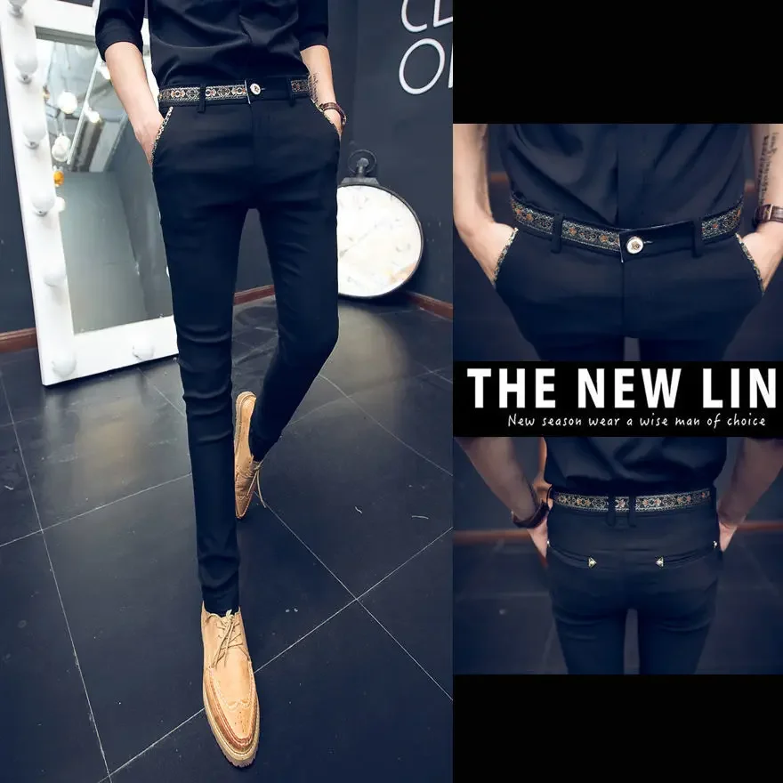 thumbnail image 1 of Pantalones de oficina para hombre, negros, tallas grandes, trajes para hombre, pantalones, ropa de trabajo, oferta, ropa informal fina, novedad en ropa de lujo de primera calidad, 1 of 5