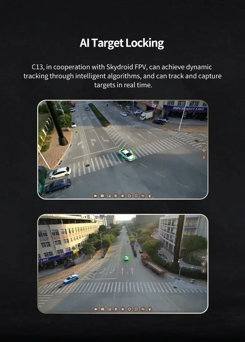 Skydroid C13 HD Camera with 30x Zoom and 3-Axis Gimbal, Features Auto Target Loc