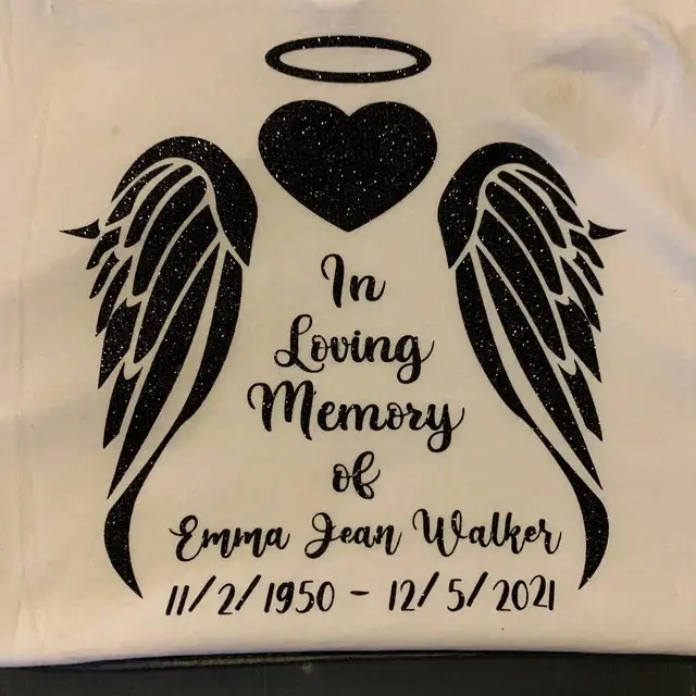 In Memory Angel Wings SVG EPS AI PNG Files for Cricut and Silhouette, Dripping Letters, T-shirt Print wood routers for sale