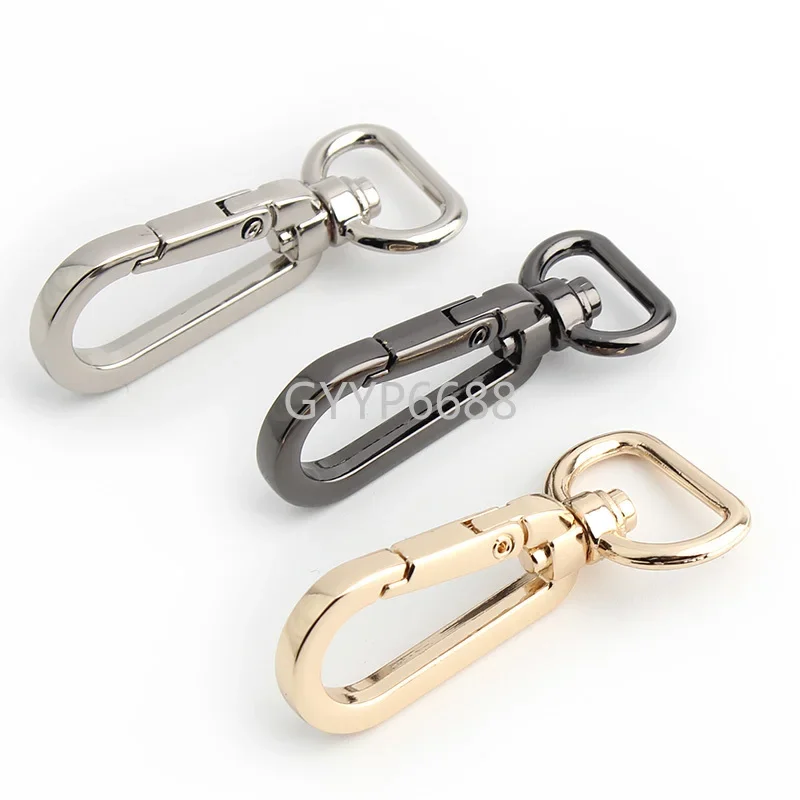 10-50-100 pieces 4 colors 13-16-19mm D Tail Metal Buckles for Bag Webbing Swivel Trigger Clasp Handbag Strap Hooks