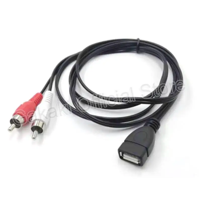 1.5M USB 2.0 A Female Socket To 2 RCA Male Plug connector Audio Video Extension Cable Adapter