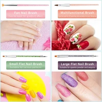 9PCS Acrylic Gel Nail Art Brush Set for Nails,Manicure Brush Tools Kit for Home Professional Salon,Nail Liner Brush and Dotting 2