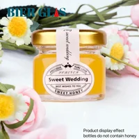 25ml Small Honey Jar Wedding Gift Guest Mini Glass Pot with Lid for Jam Label Sticker Bottles Container Storage Lots Wholesale 2