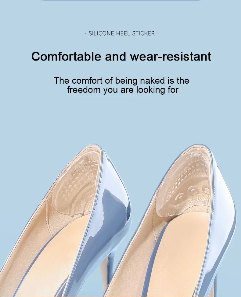 Silikon High Heels Ferse Aufkleber Schutz Turnschuhe Gel Einsätze Ferse Tassen Anti-Rutsch Größe Anpassen Schuh Pads für Anti-verschleiß Fuß Pad – Detail 7