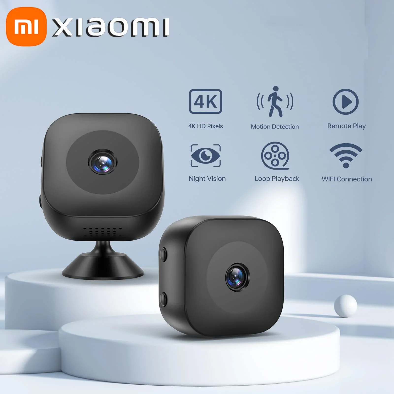 Xiaomi 8K Міні-камера безпеки Камера спостереження високої чіткості з повнокольоровим нічним баченням WiFi Моніторинг Водонепроникний рух