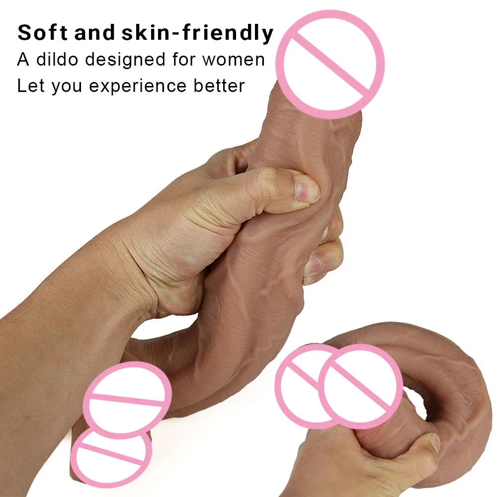 Sex toys Huge Dildo Erotic Soft Double-layer Silicone Long Dildos Realistic Penis Suction Cup Dick Anal Orgasm Adult Sex Toys for Woman